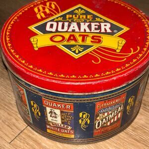 Vintage Quaker Oates tin box u